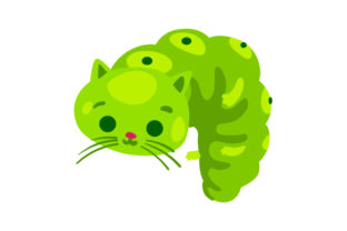 Cat Caterpillar Embroidery Design