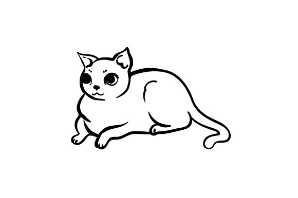 Cat Laying Down Embroidery Design