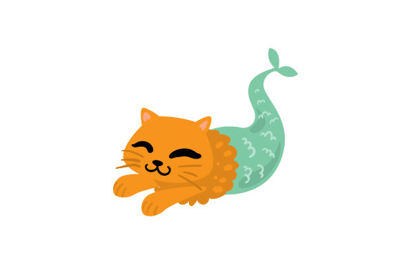 Cat Mermaid Embroidery Design