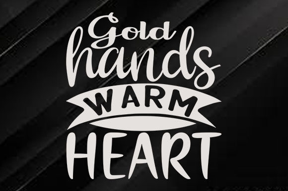 Cat Svg Design, Gold Hands Warm Heart