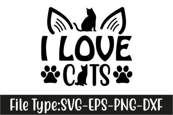 Cat Svg Design, I Love Cats