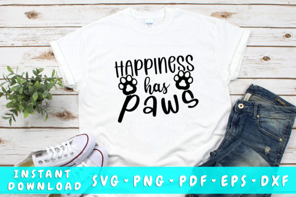 Happiness Has Paws Cat SVG