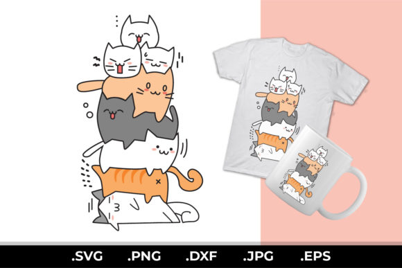 Pile of Cats Svg Clipart - Cat SVG