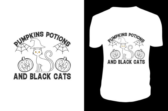 Pumpkin Potions and a Black Cat Svg
