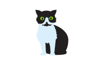Tuxedo Cat Embroidery Design